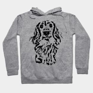 Long Haired Dachshund Sketch Hoodie